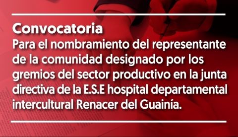 Convocatoria hospital departamental del Guainía
